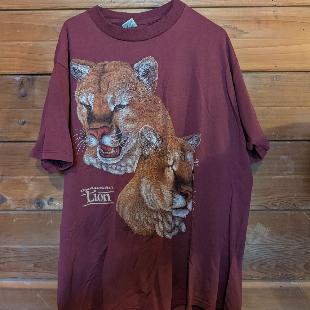 Burgundy Mountain Lion Tee